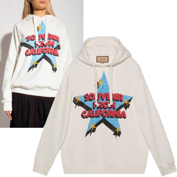 GUCCI SWEATSHIRT SOUVENIR FROM CALIFORNIA PRINT HOODIE TOP - Picture 1 of 15
